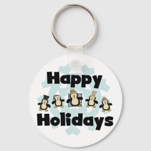 Penguin Happy Holidays Tshirts and Gifts Key Ring