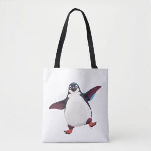 Penguin Happy Playful Fun Jumping In The Air Ocean Tote Bag