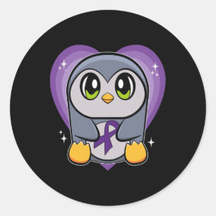Penguin Heimerheimer Awareness Classic Round Sticker