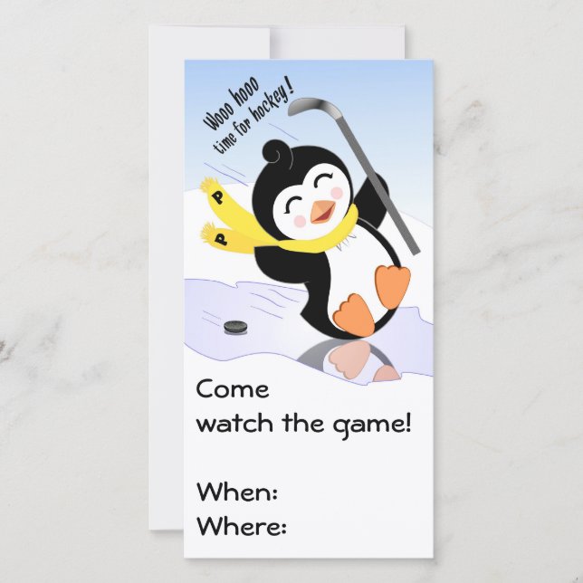 Penguin Hockey Invitation (Front)
