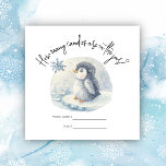 Penguin - How many candies baby shower game Enclosure Card<br><div class="desc">Baby Shower invitation featuring an adorable watercolor arctic baby penguin. Winter Baby Shower. Arctic Penguin baby shower theme. Matching items available.</div>