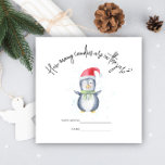 Penguin - How many candies baby shower game Enclosure Card<br><div class="desc">Baby Shower invitation featuring an adorable watercolor penguin. Winter Baby Shower. Arctic Penguin baby shower theme. Matching items available.</div>