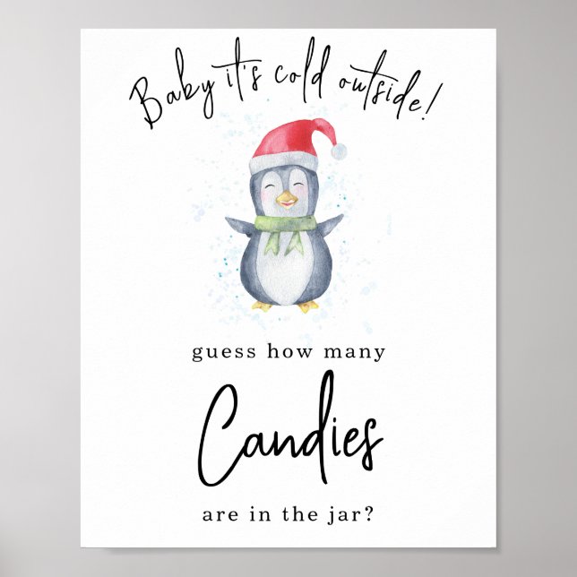 Penguin - How many candies Poster (Front)