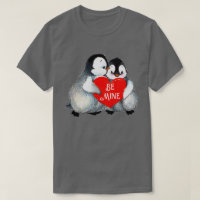 Penguin Hug Heart Personalise Text Heart Cotton