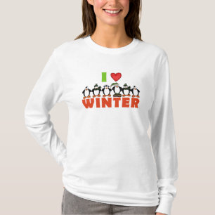 Penguin I Love Winter T-Shirt