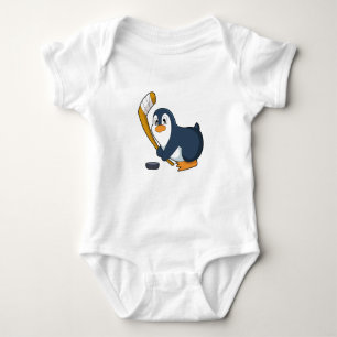 Penguin Ice hockey Ice hockey stick Baby Bodysuit