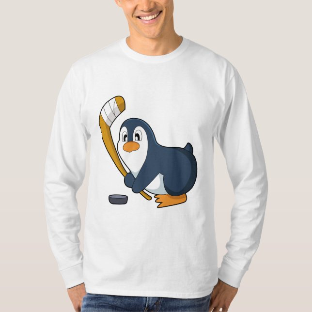 Penguin Ice hockey Ice hockey stick T-Shirt (Front)