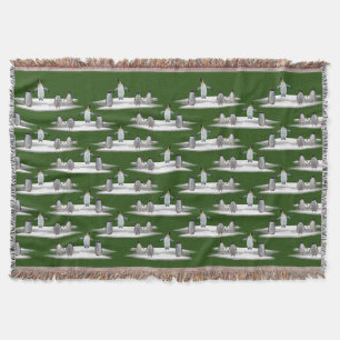 Penguin Iceberg Party Throw Blanket (Green)