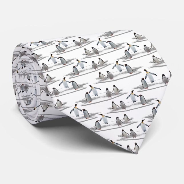 Penguin Iceberg Party Tie Double Sided Design (Rolled)