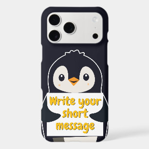 Penguin illustration holding customisable sign