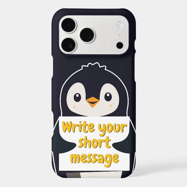 Penguin illustration holding customizable sign (Back)