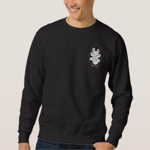 Penguin illustration holding customizable sign sweatshirt