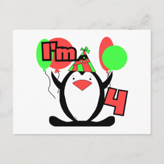 Penguin I'm 4 Tshirts and Gifts Postcard