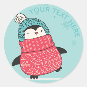 Penguin in a Sweater Cute Envelope Seals