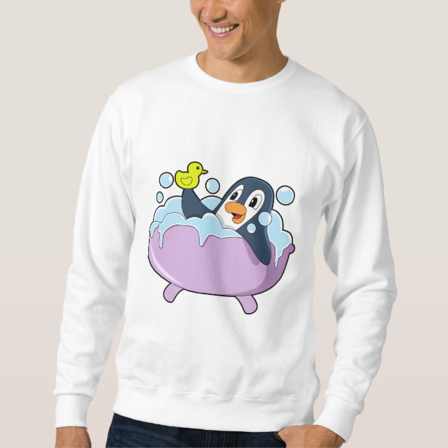 Penguin in Bathtub with Duck Sweatshirt (Front)