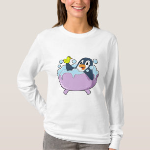 Penguin in Bathtub with Duck T-Shirt