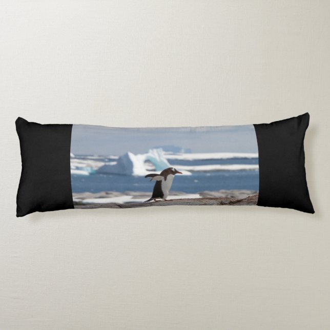 Penguin in front of an ice arch body cushion (Back)