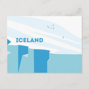 Penguin in Iceland Design Postcard