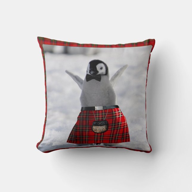 Penguin in Kilt Cushion (Front)