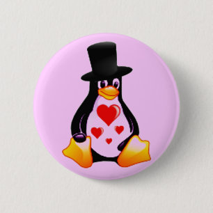 Penguin in Love Button