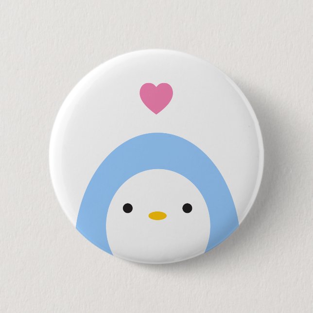 Penguin In Love Button (Front)