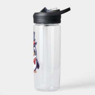 Penguin in top hat water bottle