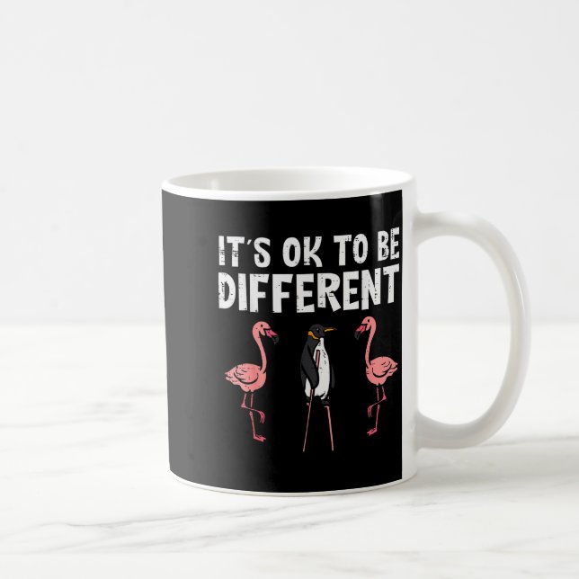 Penguin Its Okay To Be Different Flamingo Men Wome Coffee Mug (Right)