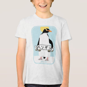 Penguin Japanese writing that reads penguin Tri-Blend Shirt