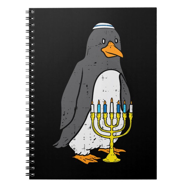Penguin Jewish Penguin Menorah Animal Hanukkah Paj Notebook (Front)