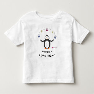 Penguin juggling cupcakes little helper add name toddler T-Shirt