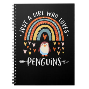 Penguin Just A Girl Who Loves Penguins Rainbow Pen Notebook
