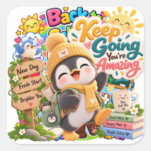 Penguin Keep Going You Are Amazing Stickers