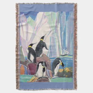 penguin land throw blanket