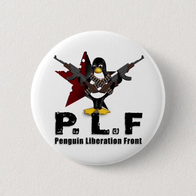 Penguin Liberation Front 6 Cm Round Badge (Front)