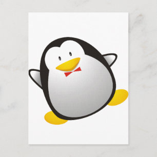 Penguin linux image tux postcard