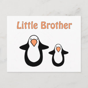 penguin little brother postcard