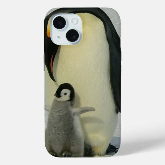 Penguin Looking at Chick Case-Mate iPhone Case (Back)
