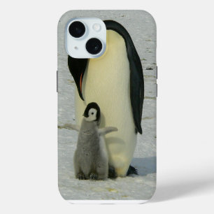 Penguin Looking at Chick iPhone 15 Case