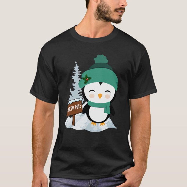 Penguin Lost In North Pole  Penguin T-Shirt (Front)