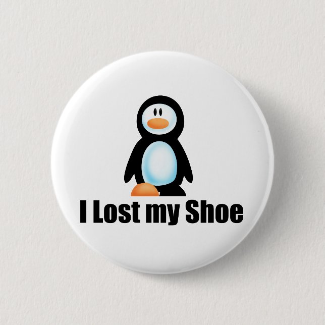 Penguin lost shoe copy 6 cm round badge (Front)