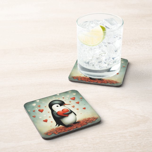 Penguin Love 1 Coaster (Right Side)