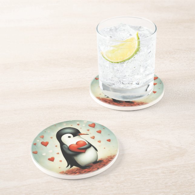Penguin Love 1 Coaster (Side)