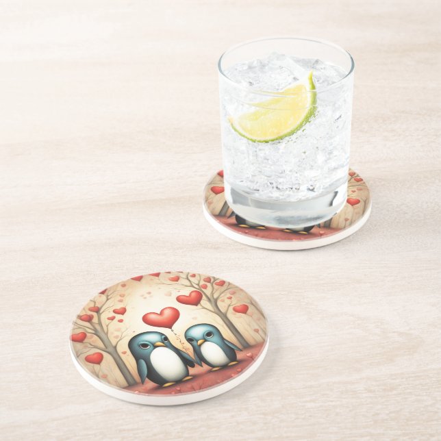 Penguin Love 3 Coaster (Side)