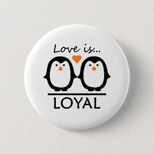 Penguin Love 6 Cm Round Badge