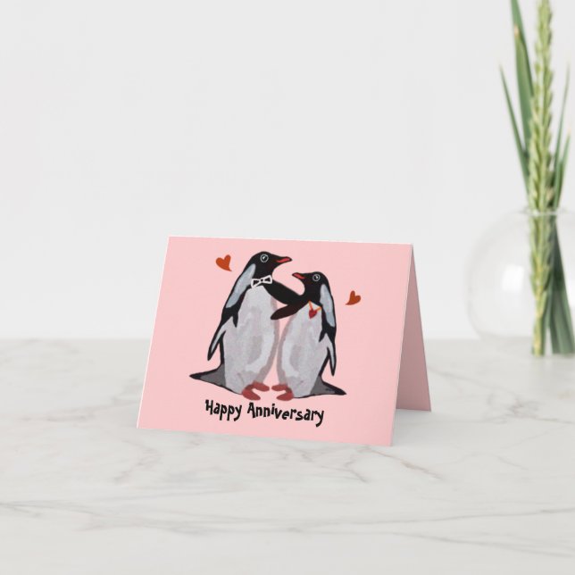 Penguin Love Anniversary Cards (Front)