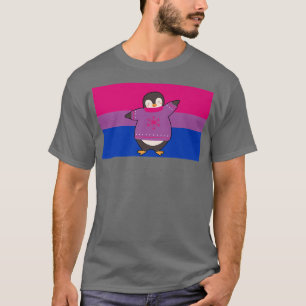 Penguin Love Biseual Pride Flag Aesthetic Christma T-Shirt