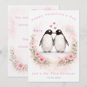 Penguin Love Card – Cute Love & Valentine’s Day 