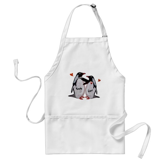 Penguin Love Couple Apron (Front)