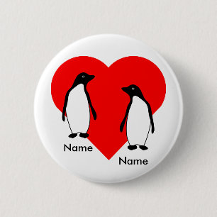 Penguin Love Couple Button