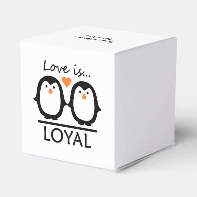 Penguin Love custom favour boxes (Back Side)